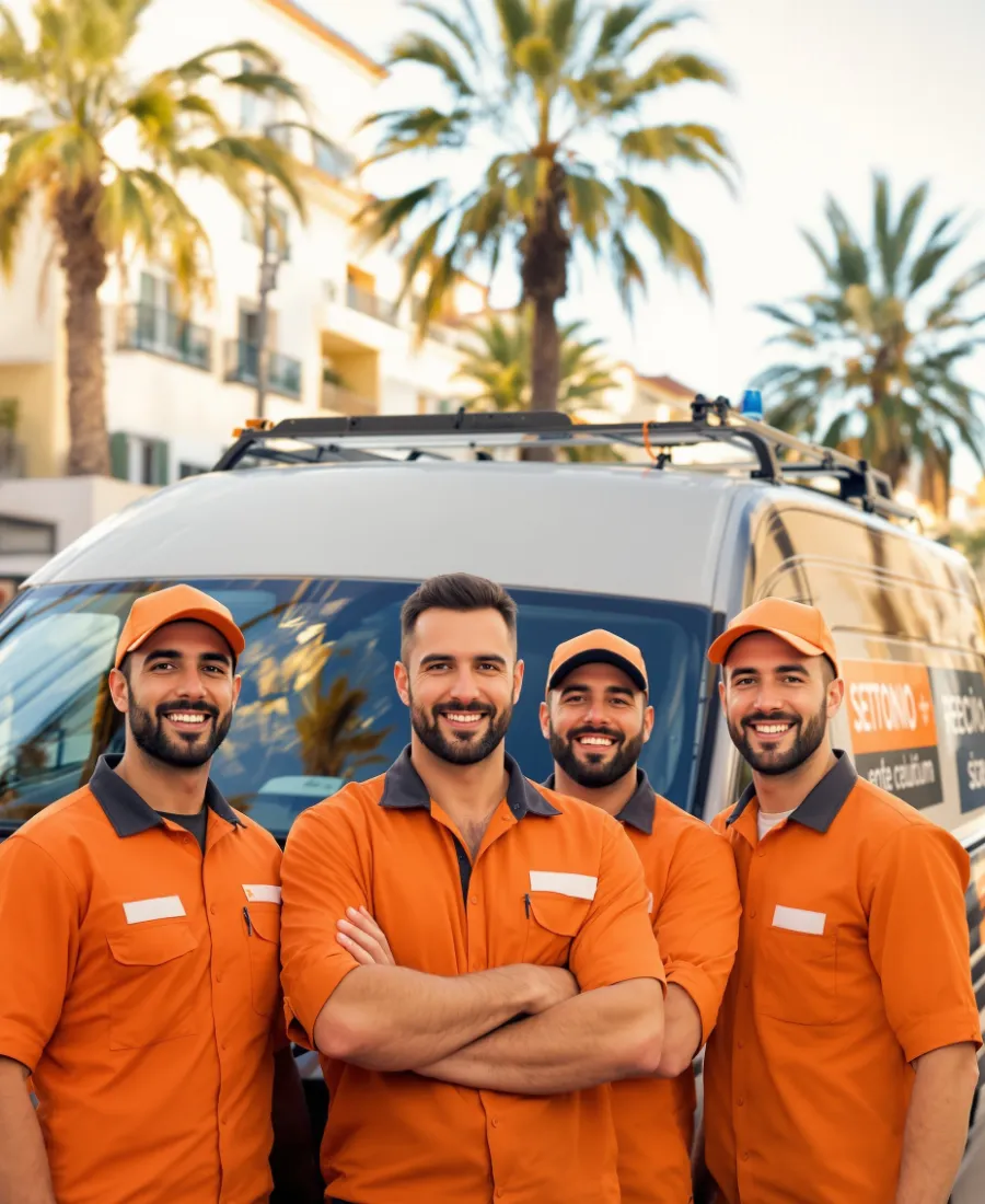 Técnico especialista reparando una persiana en Pedregalejo, Málaga — servicio profesional de persianas y mosquiteras
